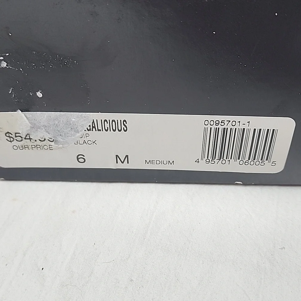 NWT Fergalicious By Fergie Black Wedge Sandals Size 6 4.5